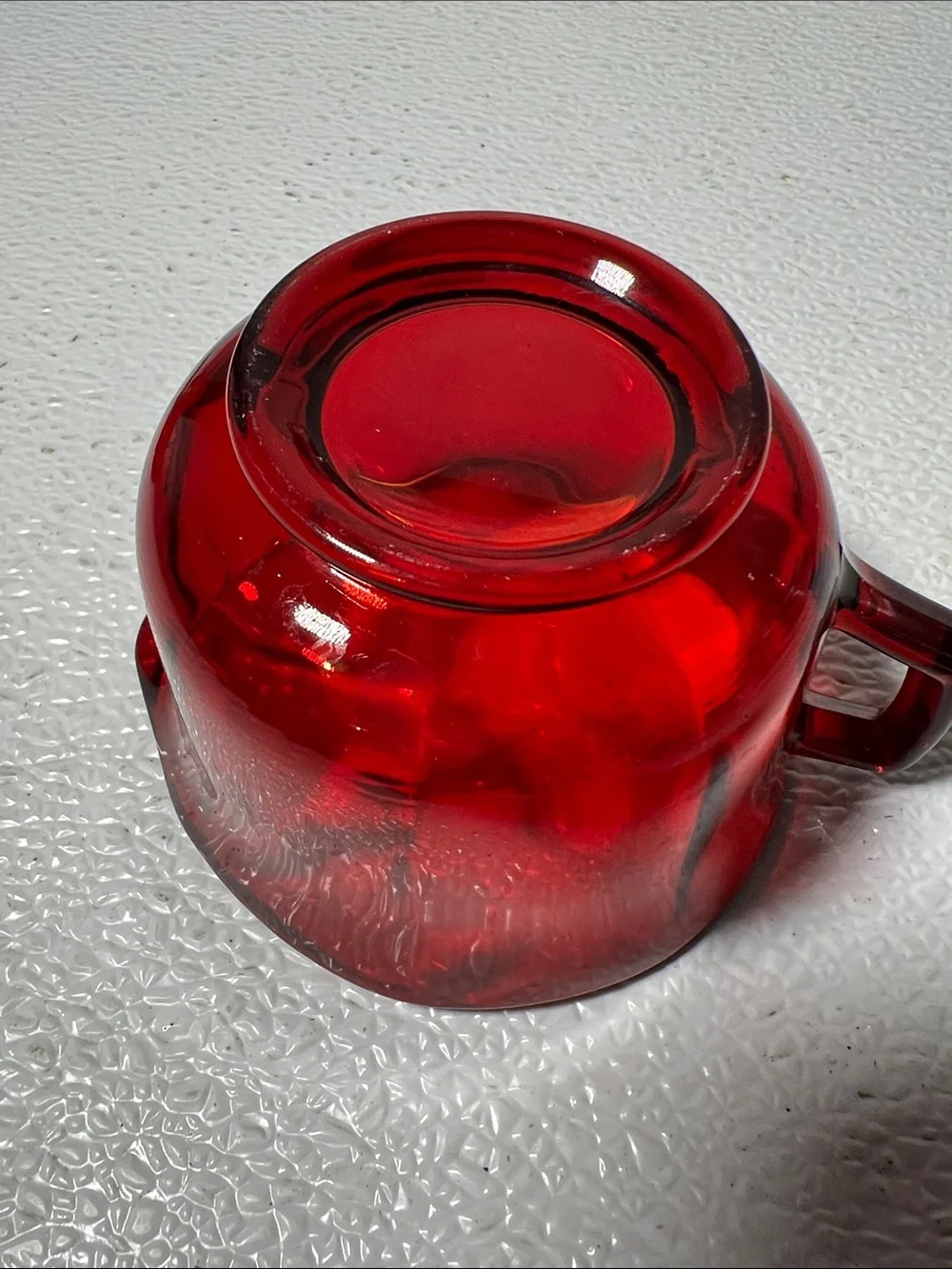 Vintage Ruby Red Glass Creamer and Sugar Set
